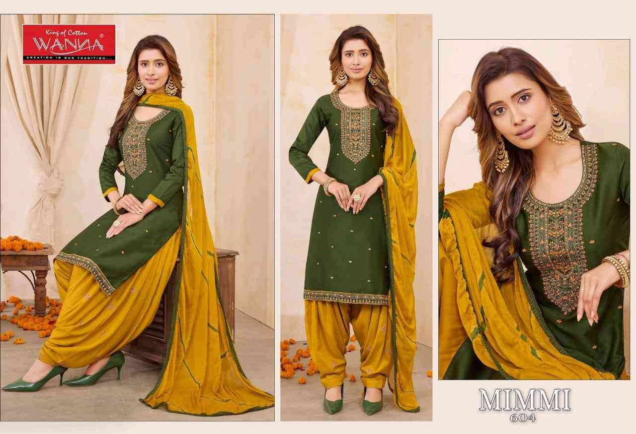 Mimmi By Wanna 601 To 605 Series Festive Suits Beautiful Fancy Colorful Stylish Party Wear & Occasional Wear Jam Satin Dresses At Wholesale Price