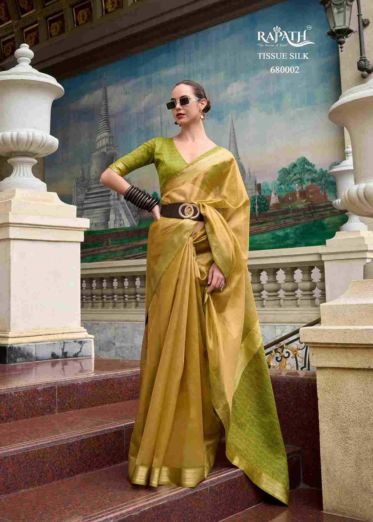 Titan By Rajpath 680001 To 680006 Series Indian Traditional Wear Collection Beautiful Stylish Fancy Colorful Party Wear & Occasional Wear Tissue Silk Sarees At Wholesale Price