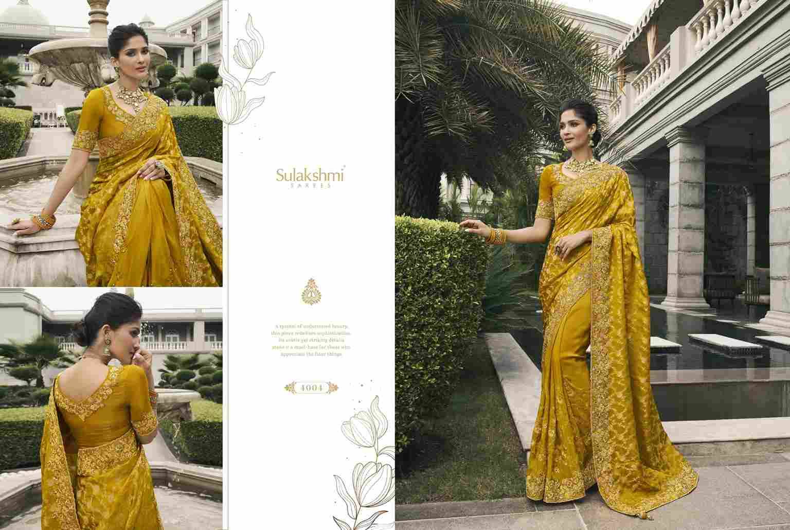 Bridal Heritage By Sulakshmi 4001 To 4012 Series Indian Traditional Wear Collection Beautiful Stylish Fancy Colorful Party Wear & Occasional Wear Tissue Silk Sarees At Wholesale Price