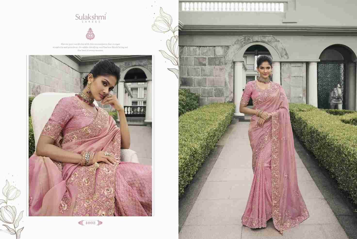 Bridal Heritage By Sulakshmi 4001 To 4012 Series Indian Traditional Wear Collection Beautiful Stylish Fancy Colorful Party Wear & Occasional Wear Tissue Silk Sarees At Wholesale Price