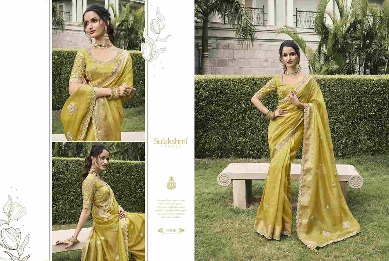 Bridal Heritage By Sulakshmi 4001 To 4012 Series Indian Traditional Wear Collection Beautiful Stylish Fancy Colorful Party Wear & Occasional Wear Tissue Silk Sarees At Wholesale Price