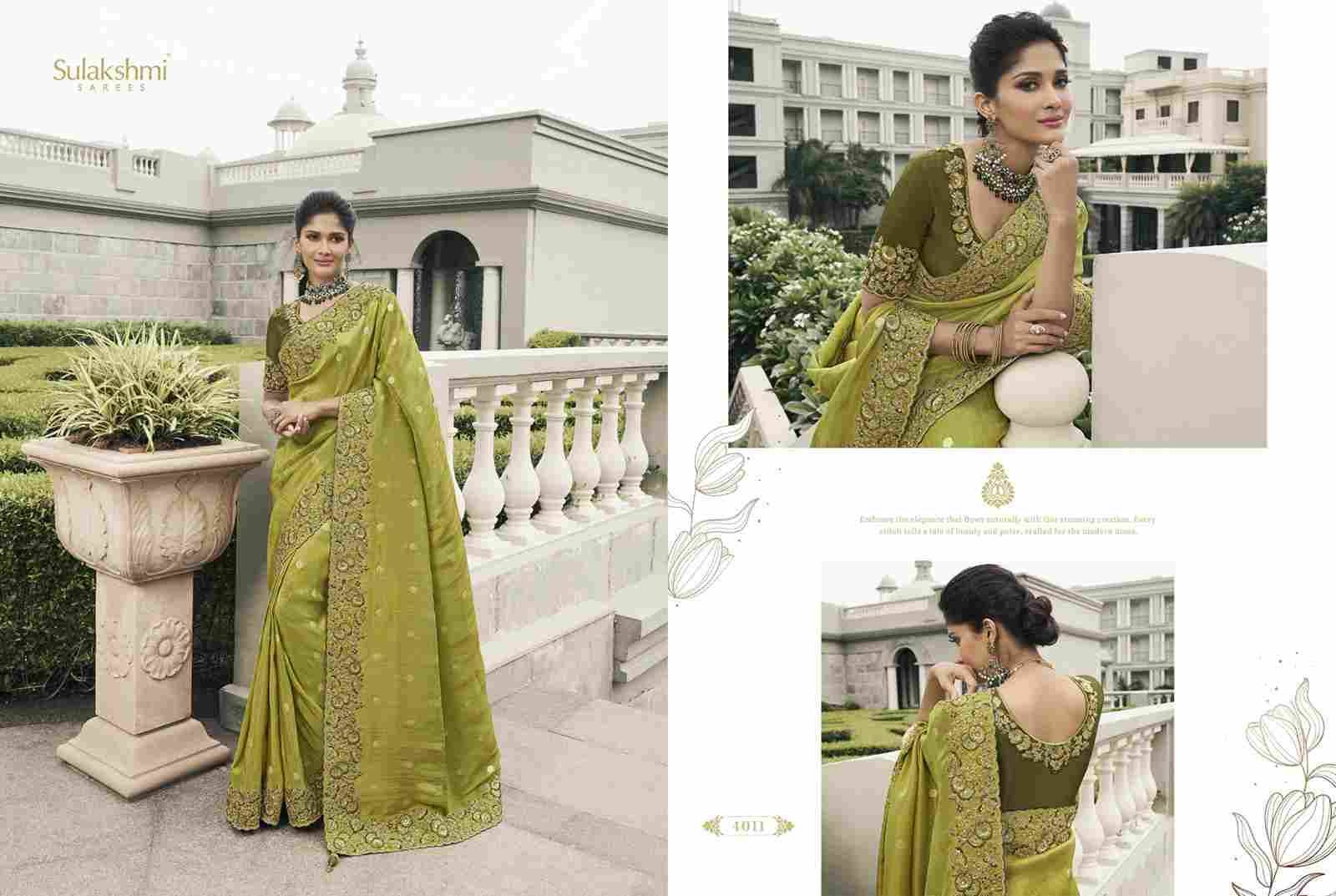 Bridal Heritage By Sulakshmi 4001 To 4012 Series Indian Traditional Wear Collection Beautiful Stylish Fancy Colorful Party Wear & Occasional Wear Tissue Silk Sarees At Wholesale Price