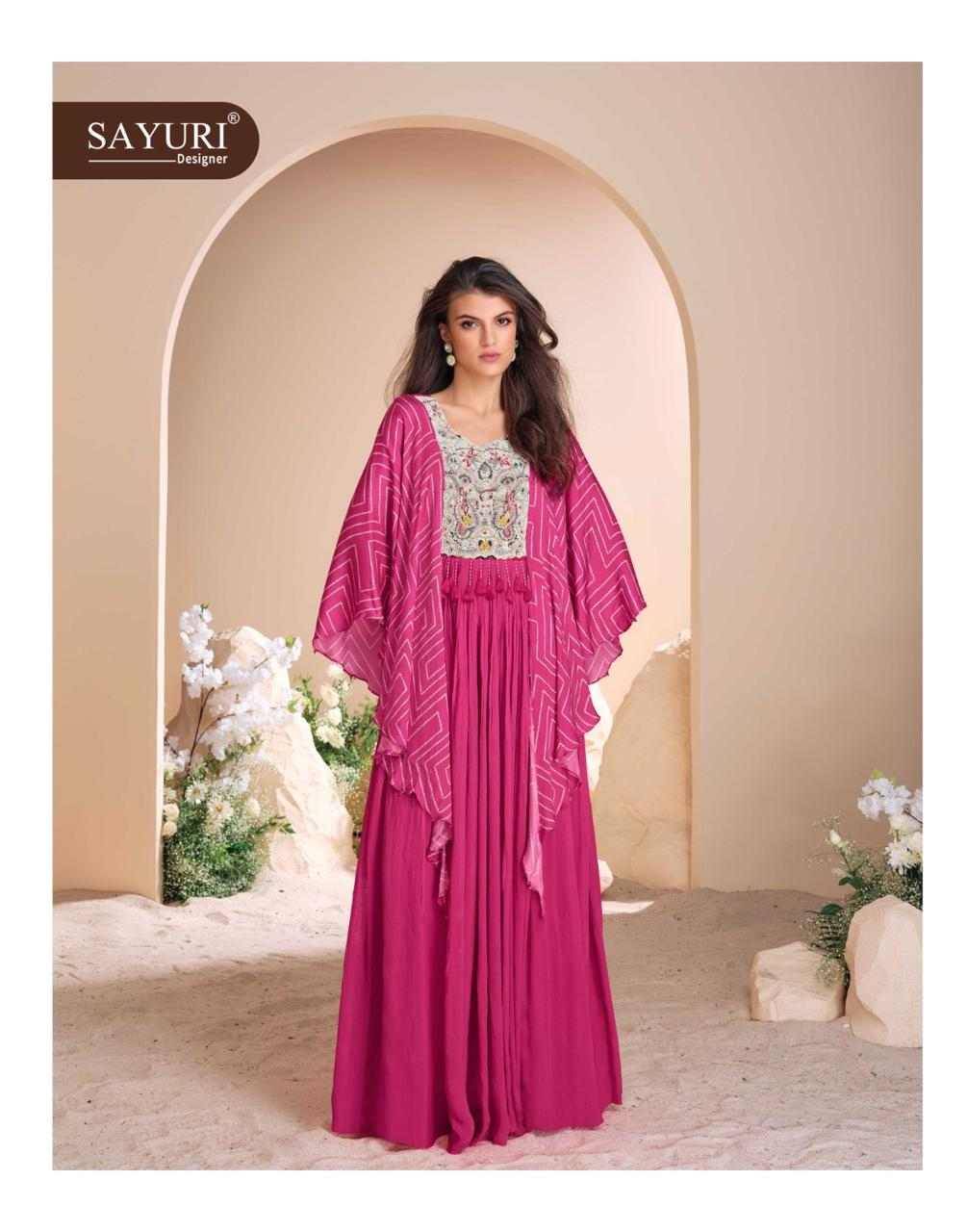 Mohey By Sayuri 5690 To 5692 Series Designer Stylish Fancy Colorful Beautiful Party Wear & Ethnic Wear Collection Chinnon Silk Gown At Wholesale Price