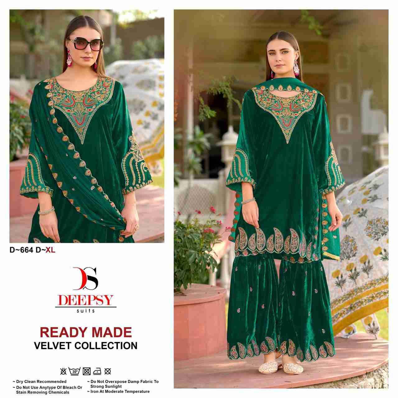 Deepsy Hit Design 664 Colours By Deepsy Suits 664-A To 664-D Series Pakistani Suits Beautiful Fancy Colorful Stylish Party Wear & Occasional Wear Velvet Embroidery Dresses At Wholesale Price