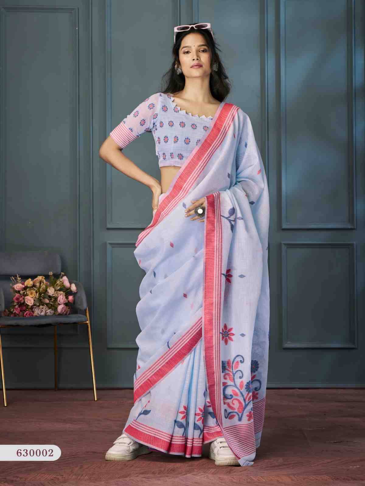 Rolex By Rajpath 630001 To 630006 Series Indian Traditional Wear Collection Beautiful Stylish Fancy Colorful Party Wear & Occasional Wear Handloom Linen Sarees At Wholesale Price