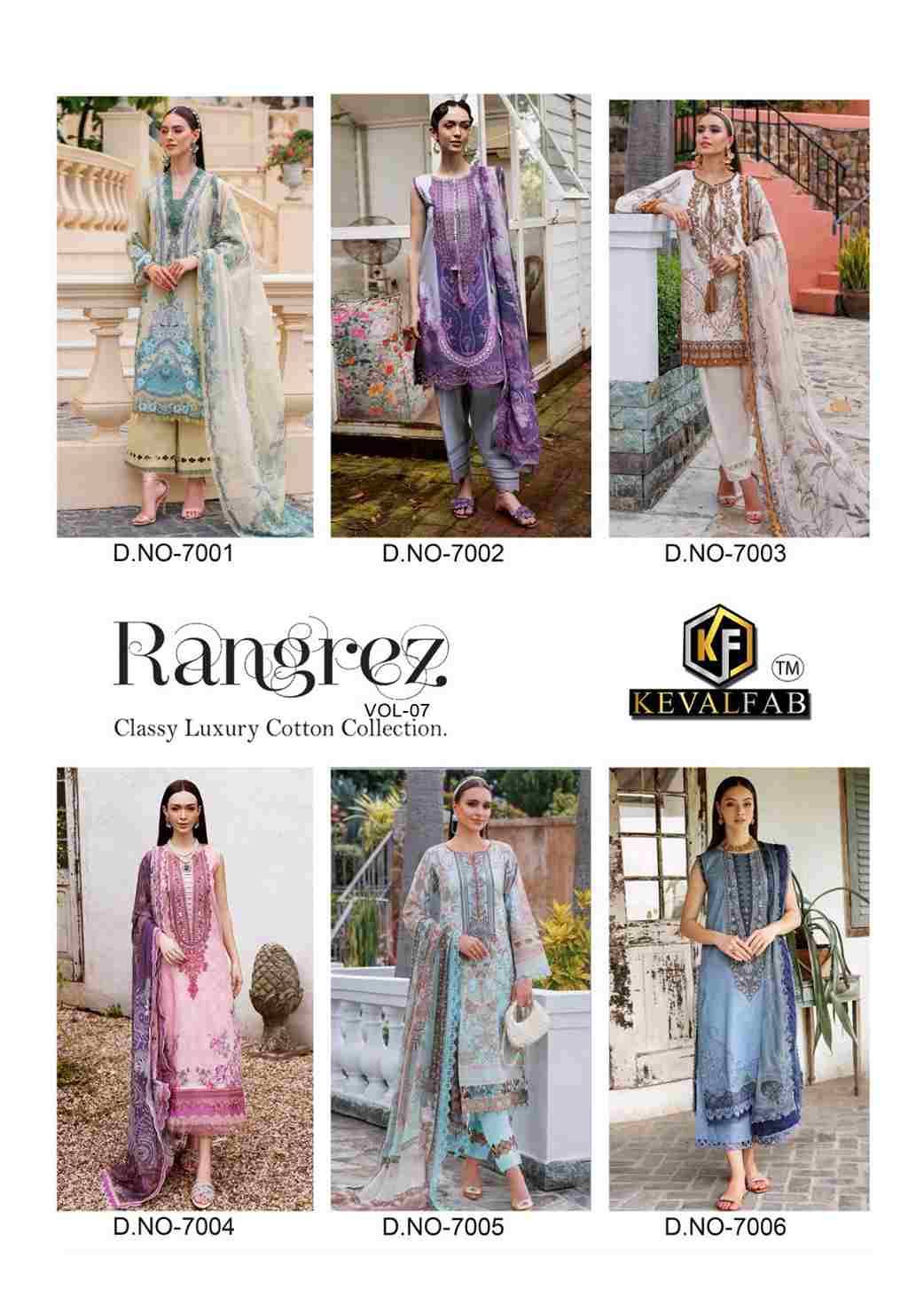 Rangrez Vol-7 By Keval Fab 7001 To 7006 Series Beautiful Festive Suits Stylish Fancy Colorful Casual Wear & Ethnic Wear Heavy Cotton Print Dresses At Wholesale Price