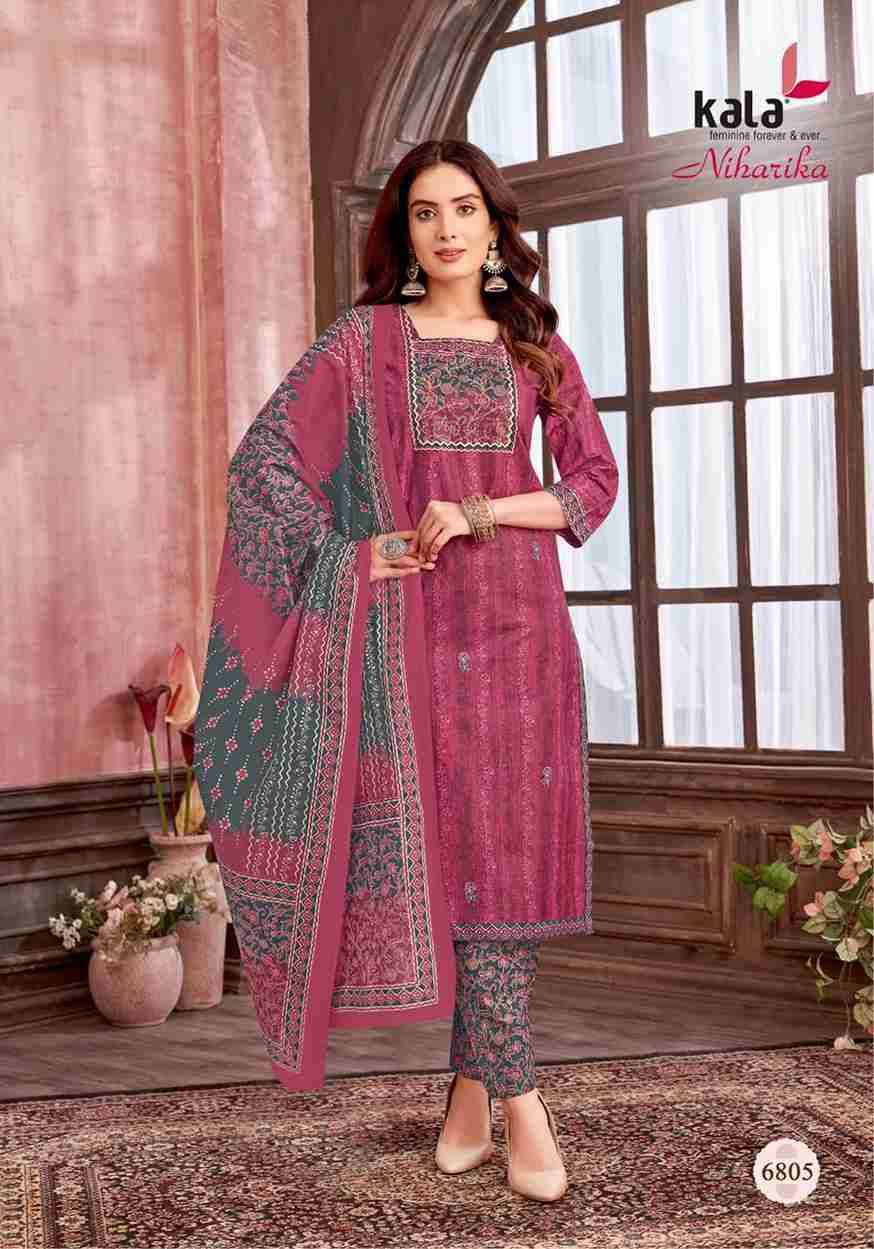 Niharika Vol-3 By Kala 6801 To 6808 Series Beautiful Festive Suits Colorful Stylish Fancy Casual Wear & Ethnic Wear Pure Cotton Print Dresses At Wholesale Price