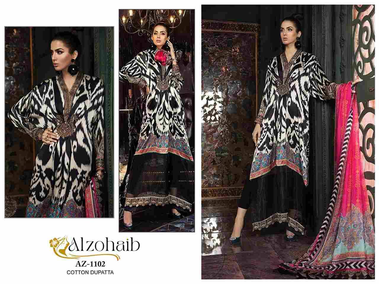 Alzohaib 1102 Series By Alzohaib 1102 To 1105 Series Beautiful Pakistani Suits Stylish Fancy Colorful Party Wear & Occasional Wear Pure Cotton Print Dresses At Wholesale Price