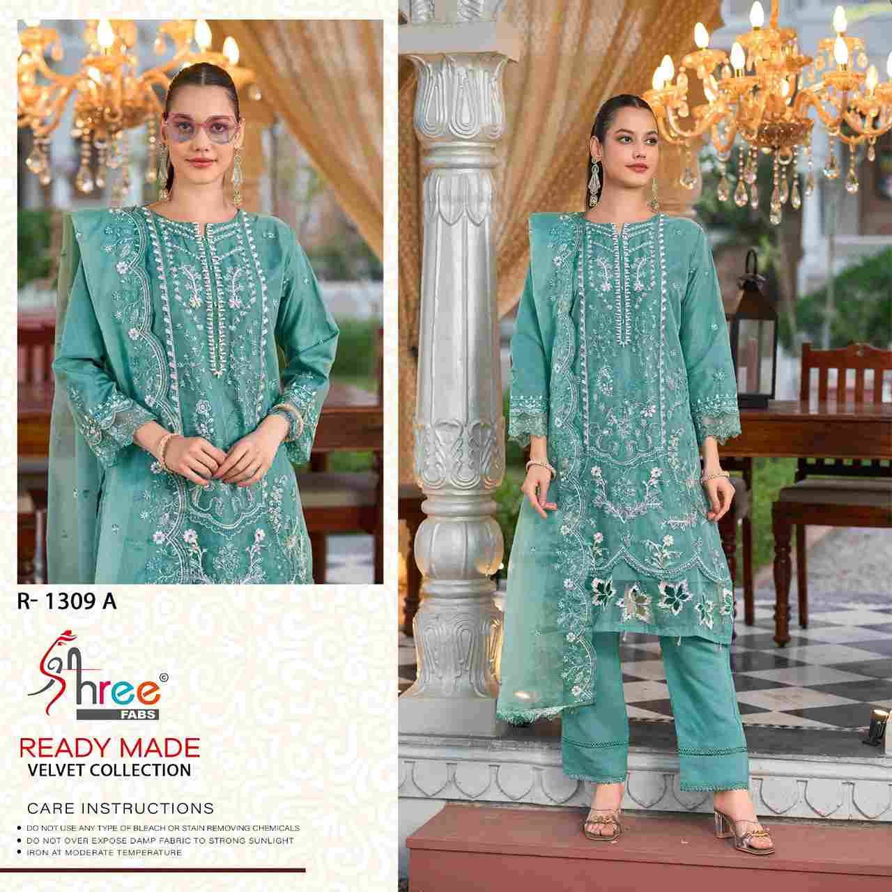 Shree Fabs Hit Design R-1309 Colours By Shree Fabs R-1309-A To R-1309-D Series Wholesale Designer Pakistani Suits Collection Beautiful Stylish Fancy Colorful Party Wear & Occasional Wear Organza Dresses At Wholesale Price