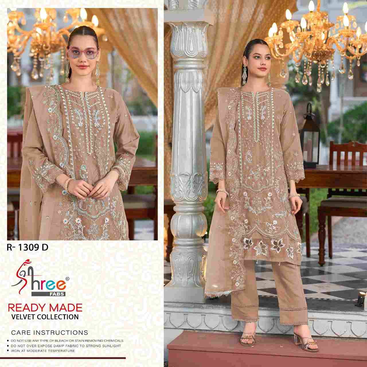 Shree Fabs Hit Design R-1309 Colours By Shree Fabs R-1309-A To R-1309-D Series Wholesale Designer Pakistani Suits Collection Beautiful Stylish Fancy Colorful Party Wear & Occasional Wear Organza Dresses At Wholesale Price