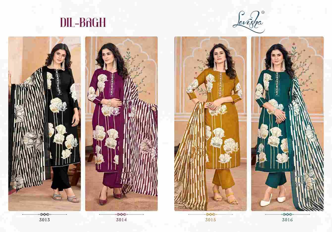 Dil-Bagh By Levisha 3013 To 3016 Series Festive Suits Beautiful Fancy Colorful Stylish Party Wear & Occasional Wear Cambric Cotton Dresses At Wholesale Price