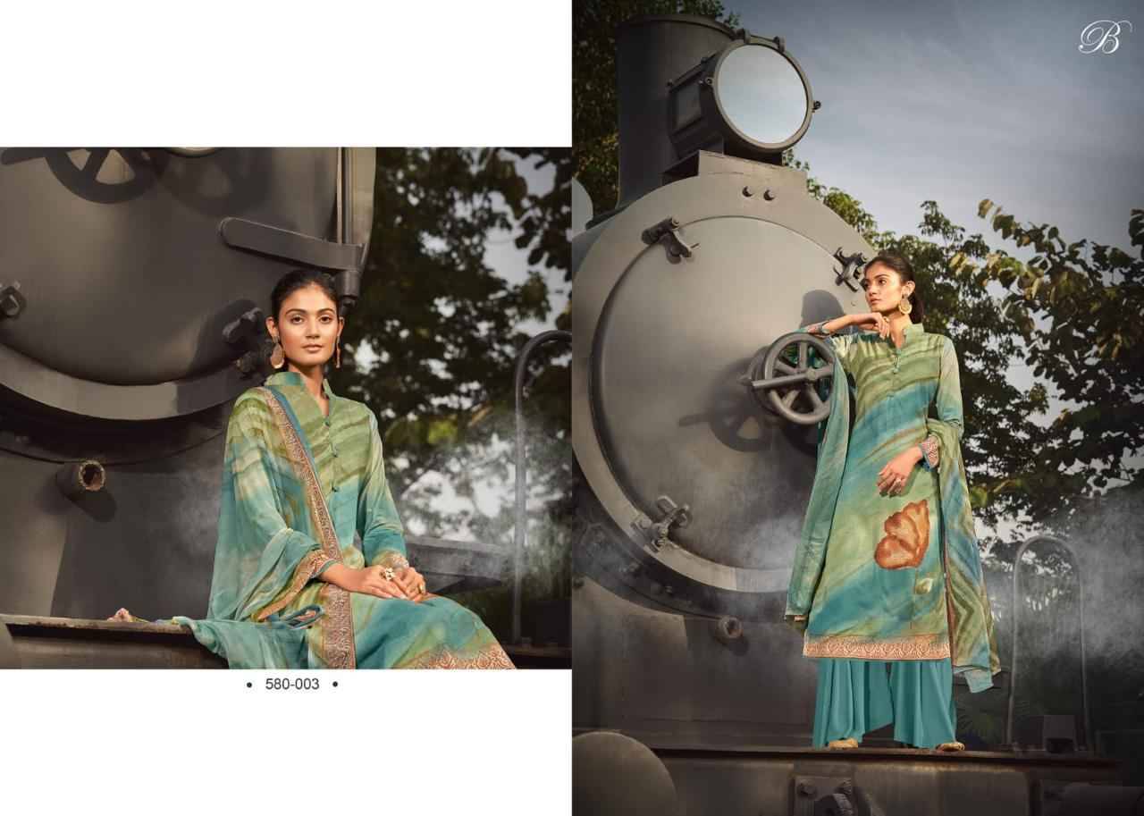 Ruhani By Belliza 580-001 To 580-010 Series Beautiful Festive Suits Stylish Fancy Colorful Casual Wear & Ethnic Wear Pure Pashmina Print Dresses At Wholesale Price