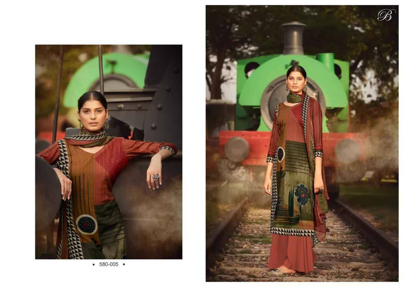 Ruhani By Belliza 580-001 To 580-010 Series Beautiful Festive Suits Stylish Fancy Colorful Casual Wear & Ethnic Wear Pure Pashmina Print Dresses At Wholesale Price