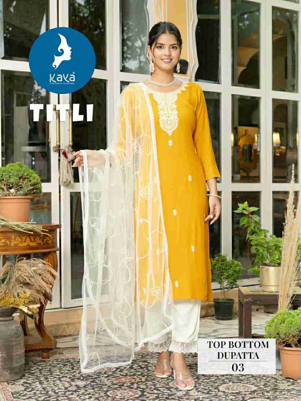 Titli By Kaya 01 To 08 Series Designer Stylish Fancy Colorful Beautiful Party Wear & Ethnic Wear Collection Rayon Slub Dresses At Wholesale Price