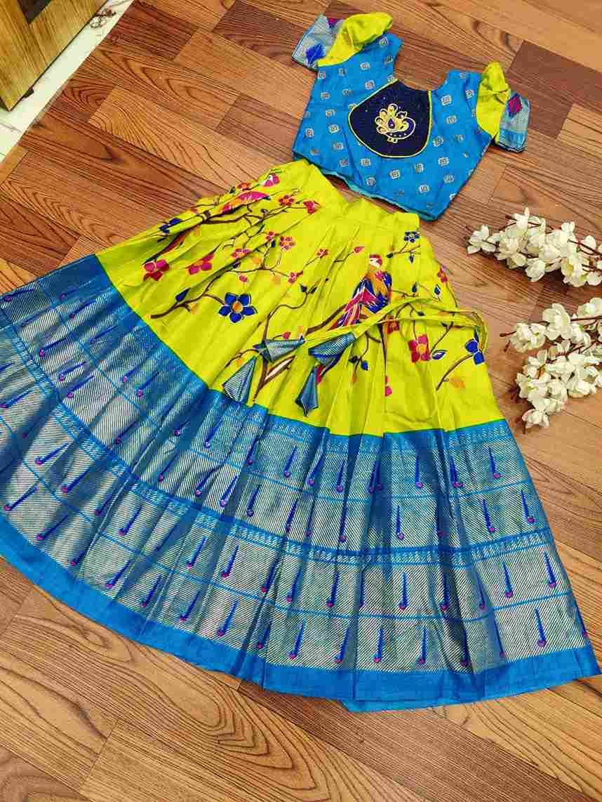 Kids Lehenga Vol-4 By Fashid Wholesale 01 To 05 Series Designer Beautiful Collection Occasional Wear & Party Wear Dola Silk Lehengas At Wholesale Price