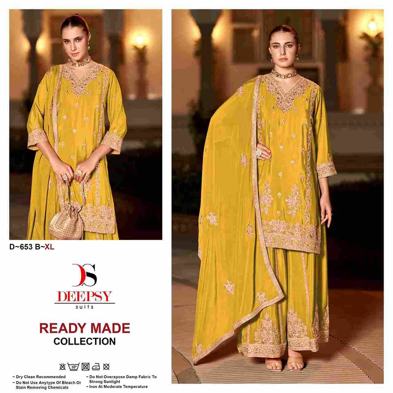 Deepsy Hit Design 653 Colours By Deepsy Suits 653-A To 653-D Series Beautiful Pakistani Suits Colorful Stylish Fancy Casual Wear & Ethnic Wear Pure Chinnon Embroidered Dresses At Wholesale Price