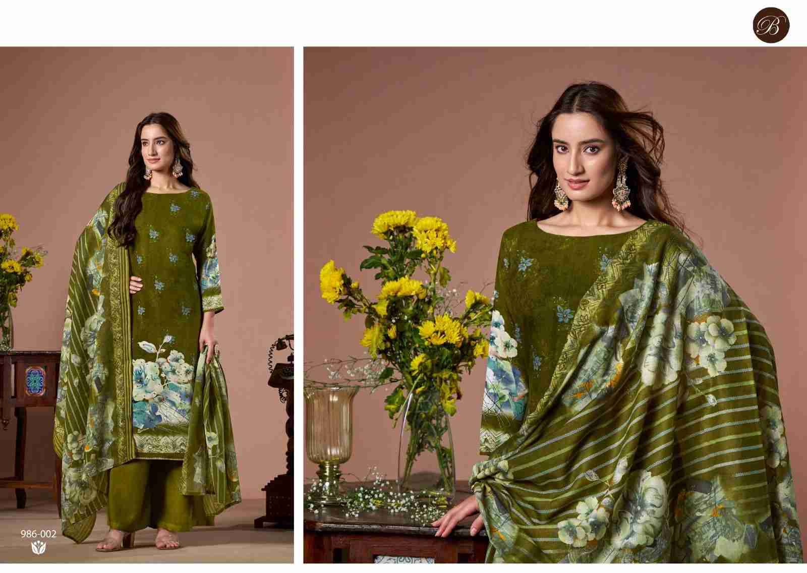 Sabaa By Belliza 986-001 To 986-006 Series Beautiful Festive Suits Stylish Fancy Colorful Casual Wear & Ethnic Wear Pure Viscose Rayon Print Dresses At Wholesale Price