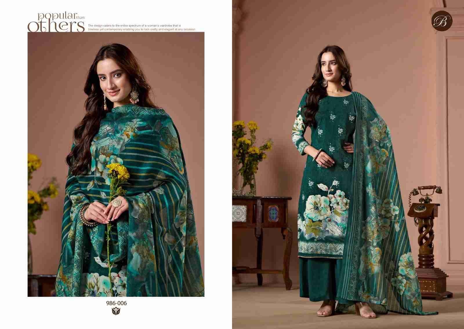 Sabaa By Belliza 986-001 To 986-006 Series Beautiful Festive Suits Stylish Fancy Colorful Casual Wear & Ethnic Wear Pure Viscose Rayon Print Dresses At Wholesale Price