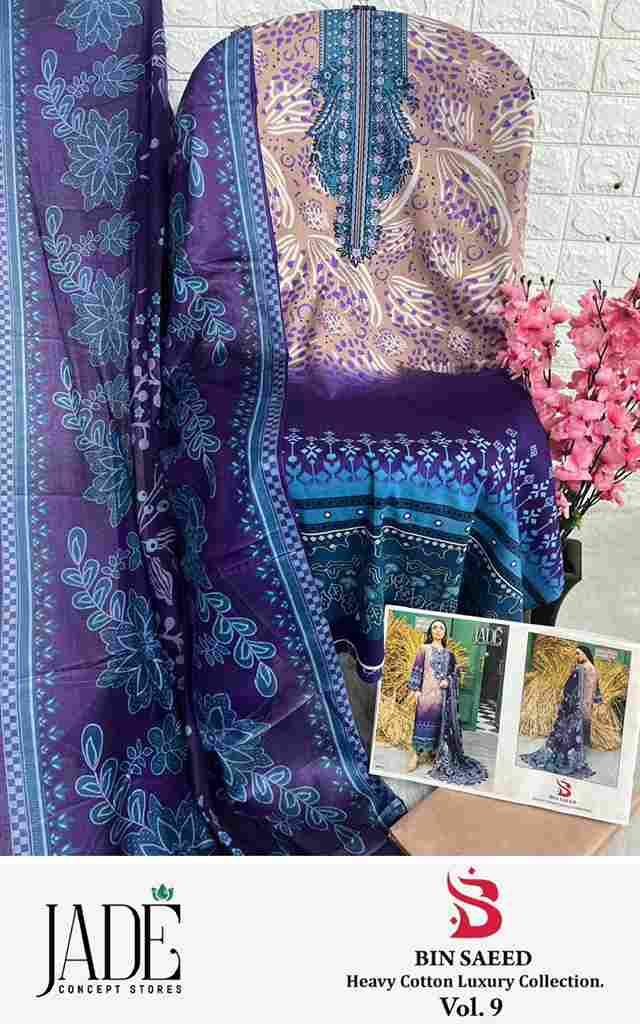 Bin Saeed Vol-9 By Jade 901 To 906 Series Beautiful Festive Suits Stylish Fancy Colorful Casual Wear & Ethnic Wear Pure Lawn Cotton Print Dresses At Wholesale Price