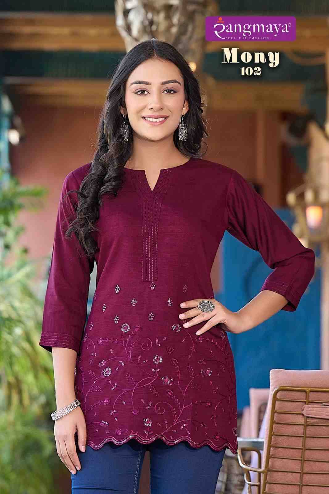 Mony By Rangmaya 01 To 08 Series Designer Stylish Fancy Colorful Beautiful Party Wear & Ethnic Wear Collection Vetican Tops At Wholesale Price