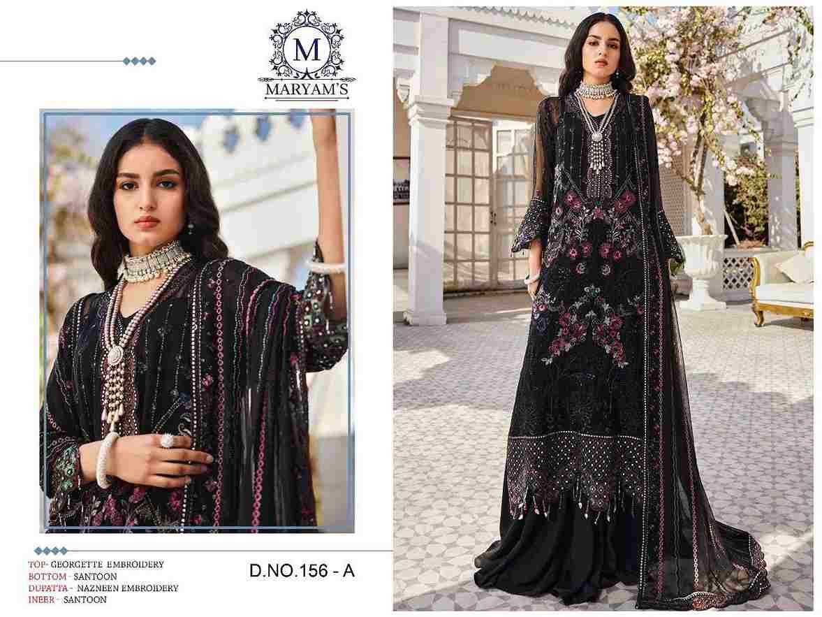 Maryams 156 Colours By Maryams 156-A To 156-D Series Pakistani Suits Beautiful Fancy Colorful Stylish Party Wear & Occasional Wear Georgette Embroidery Dresses At Wholesale Price