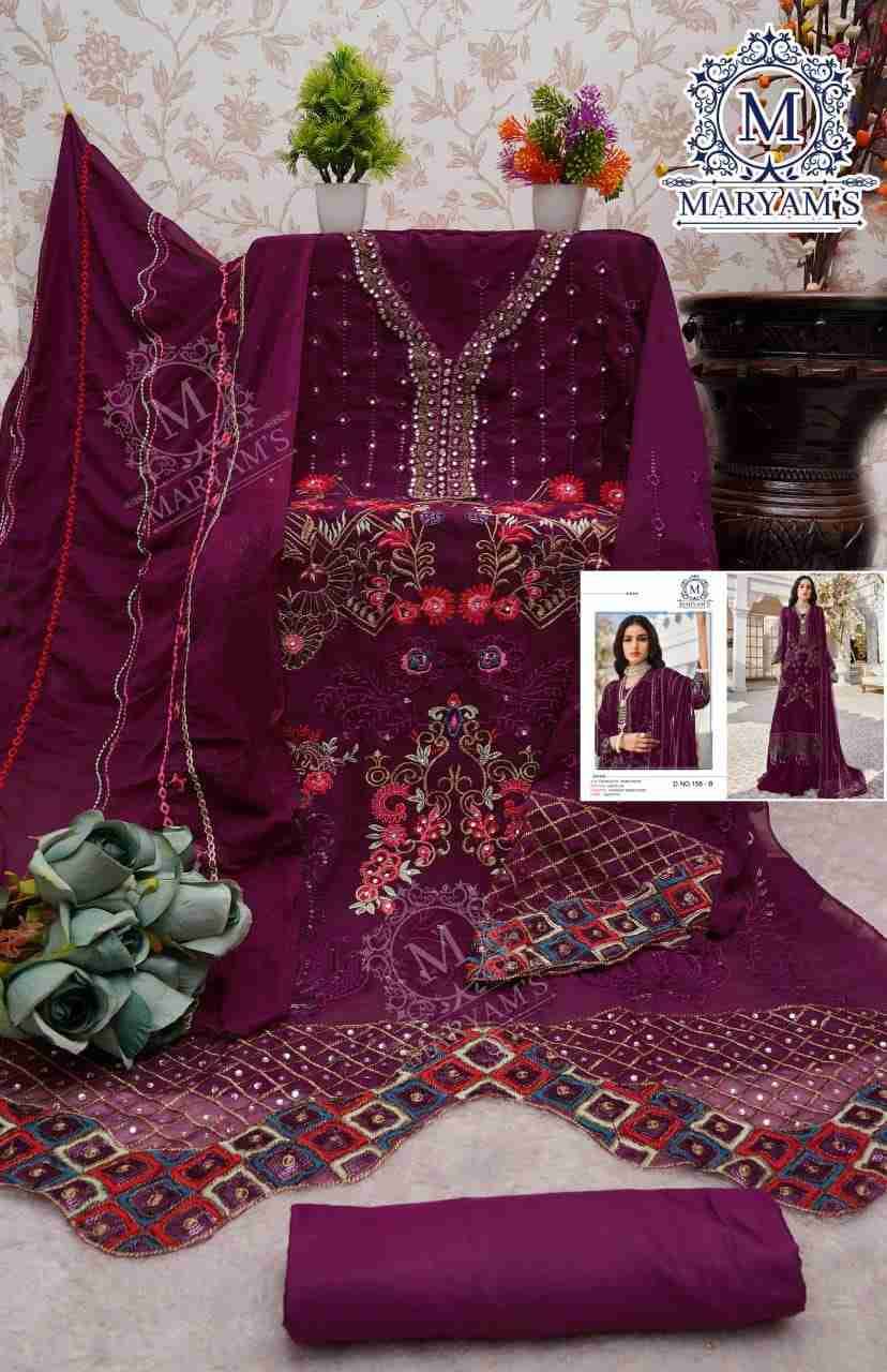 Maryams 156 Colours By Maryams 156-A To 156-D Series Pakistani Suits Beautiful Fancy Colorful Stylish Party Wear & Occasional Wear Georgette Embroidery Dresses At Wholesale Price