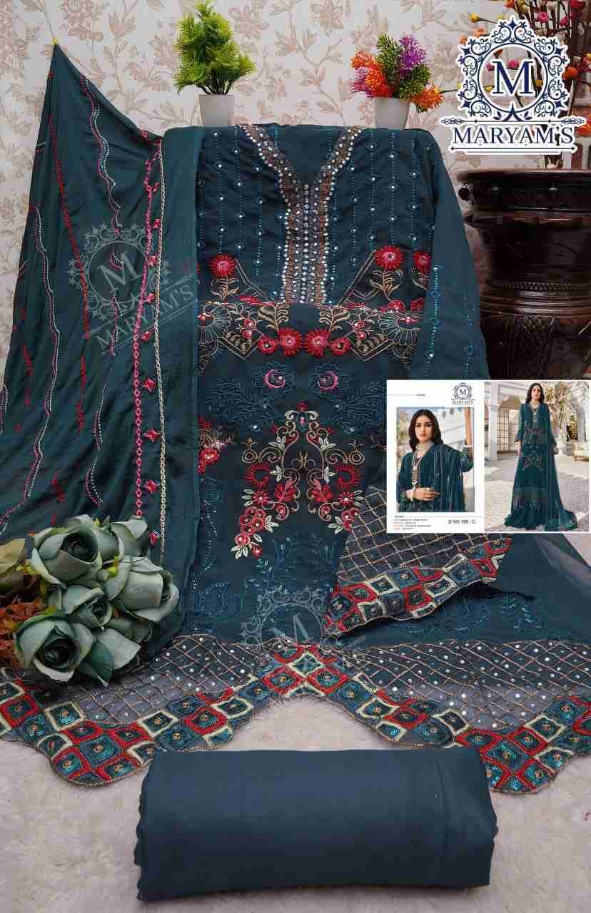 Maryams 156 Colours By Maryams 156-A To 156-D Series Pakistani Suits Beautiful Fancy Colorful Stylish Party Wear & Occasional Wear Georgette Embroidery Dresses At Wholesale Price