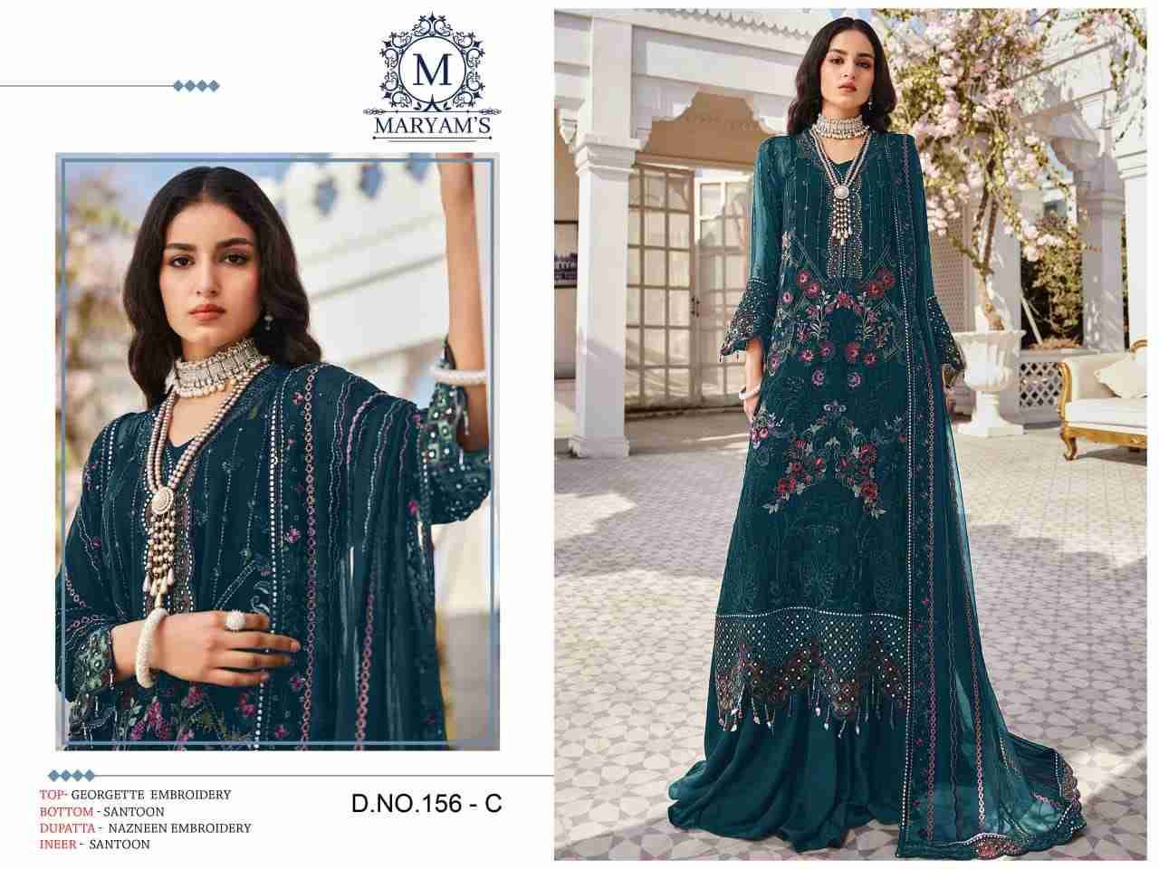 Maryams 156 Colours By Maryams 156-A To 156-D Series Pakistani Suits Beautiful Fancy Colorful Stylish Party Wear & Occasional Wear Georgette Embroidery Dresses At Wholesale Price