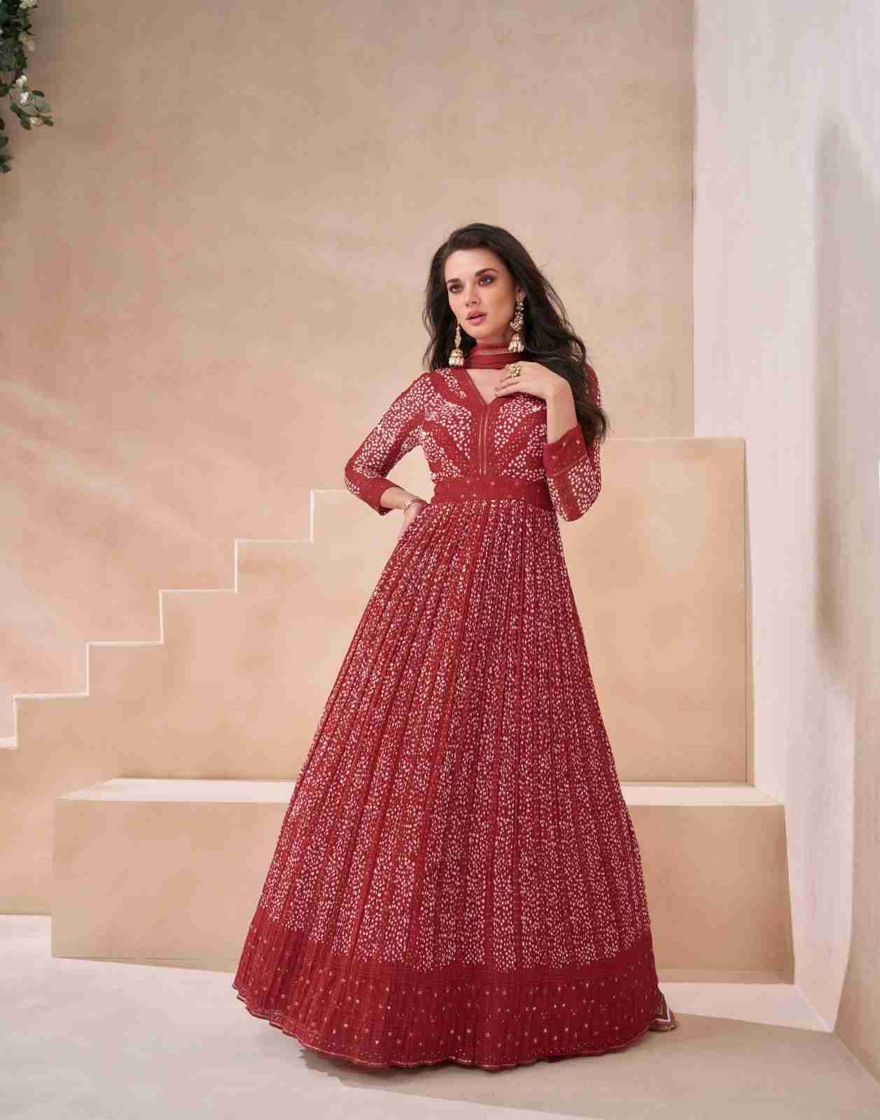 Sayuri Hit Design 5555 By Sayuri Designer Stylish Fancy Colorful Beautiful Party Wear & Ethnic Wear Collection Georgette Gown With Dupatta At Wholesale Price