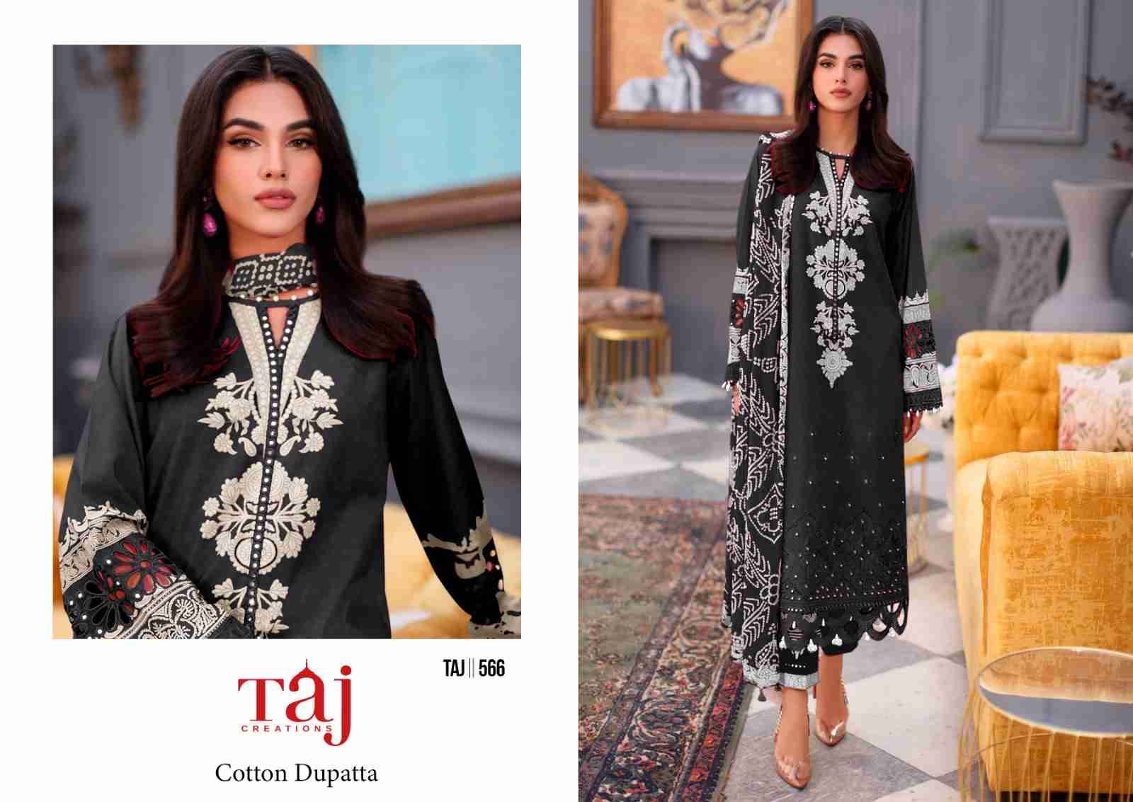 Taj 564 Series By Taj Creation 564 To 566 Series Beautiful Pakistani Suits Colorful Stylish Fancy Casual Wear & Ethnic Wear Pure Cotton Print With Embroidered Dresses At Wholesale Price