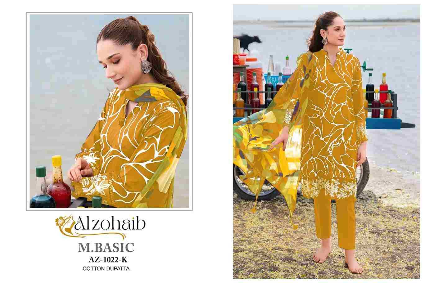 M.Basic 1022 Colours Vol-2 By Alzohaib 1022-E To 1022-M Series Wholesale Designer Pakistani Suits Collection Beautiful Stylish Fancy Colorful Party Wear & Occasional Wear Pure Cotton Dresses At Wholesale Price