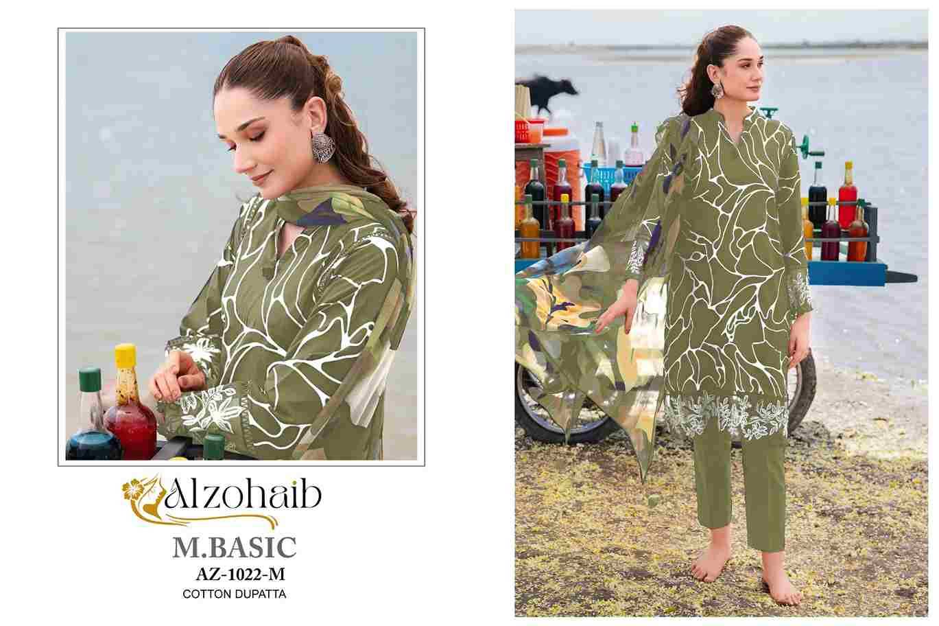 M.Basic 1022 Colours Vol-2 By Alzohaib 1022-E To 1022-M Series Wholesale Designer Pakistani Suits Collection Beautiful Stylish Fancy Colorful Party Wear & Occasional Wear Pure Cotton Dresses At Wholesale Price