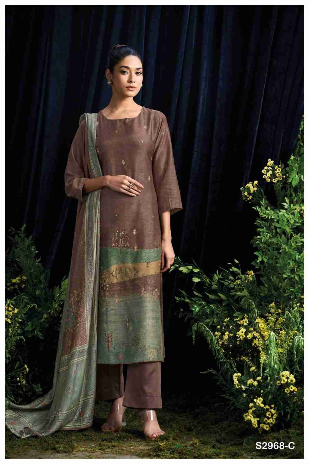 Thuya-2968 By Ganga Fashion 2968-A To 2968-C Series Beautiful Festive Suits Colorful Stylish Fancy Casual Wear & Ethnic Wear Pure Bemberg Silk Dresses At Wholesale Price