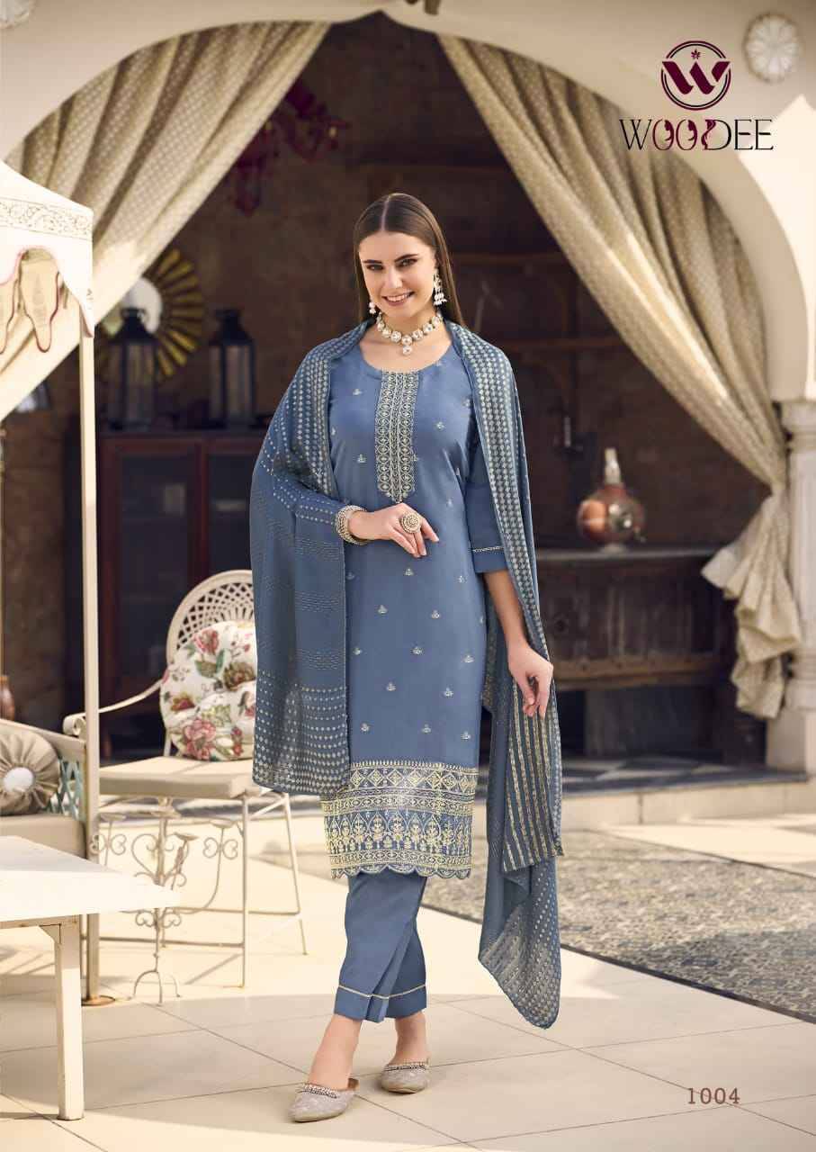 Raashi By Woodee 1001 To 1006 Series Beautiful Festive Suits Colorful Stylish Fancy Casual Wear & Ethnic Wear Viscose Silk Dresses At Wholesale Price