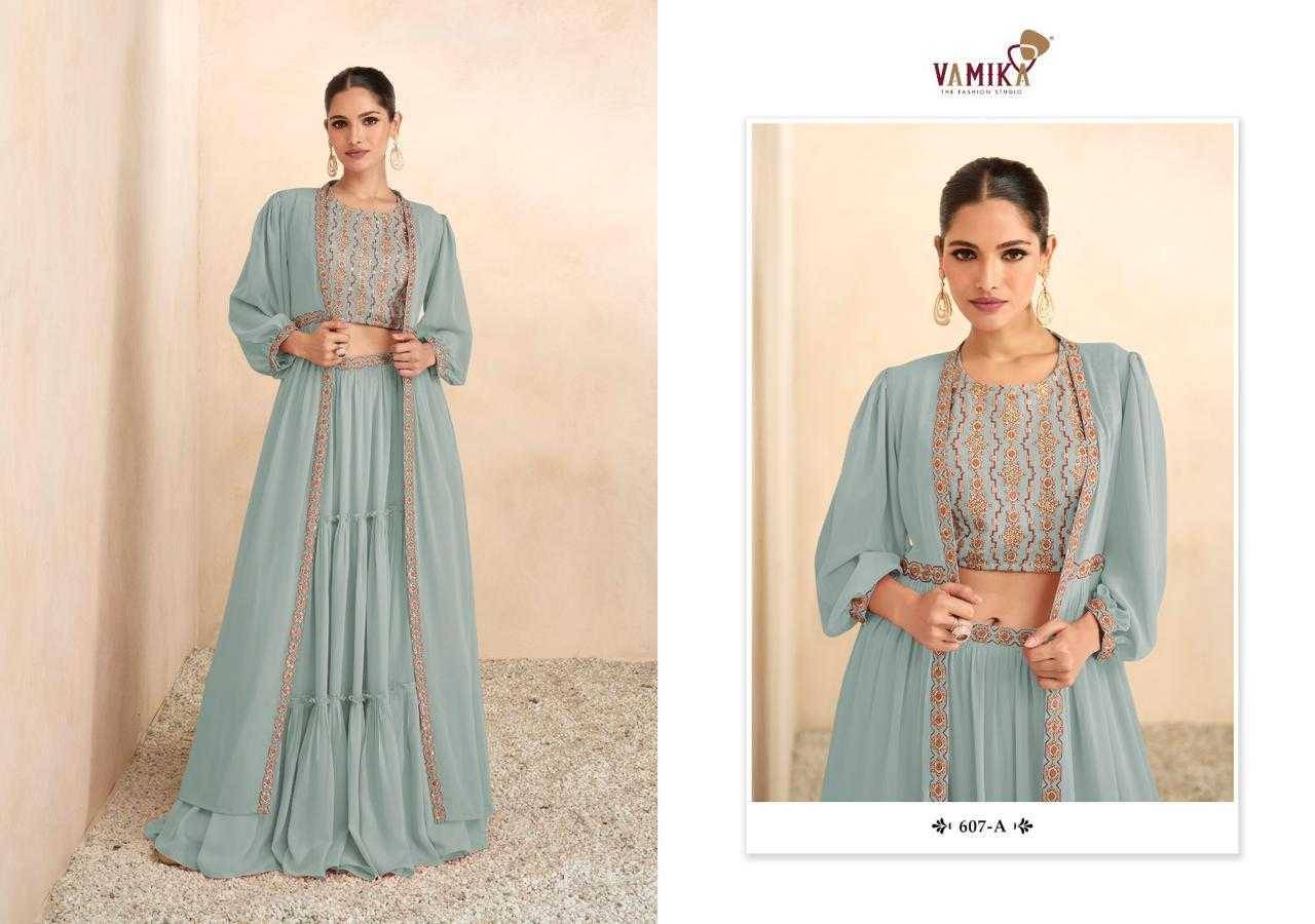 Celebrity Vol-2 By Vamika 607-A To 607-D Series Designer Beautiful Navratri Collection Occasional Wear & Party Wear Fancy Lehengas At Wholesale Price