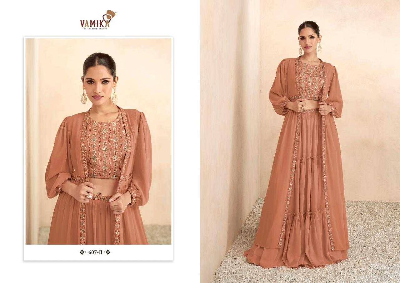 Celebrity Vol-2 By Vamika 607-A To 607-D Series Designer Beautiful Navratri Collection Occasional Wear & Party Wear Fancy Lehengas At Wholesale Price