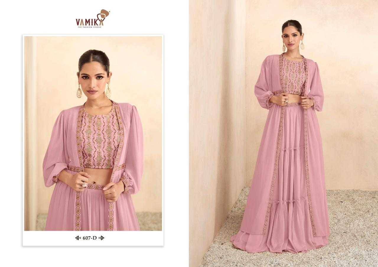 Celebrity Vol-2 By Vamika 607-A To 607-D Series Designer Beautiful Navratri Collection Occasional Wear & Party Wear Fancy Lehengas At Wholesale Price