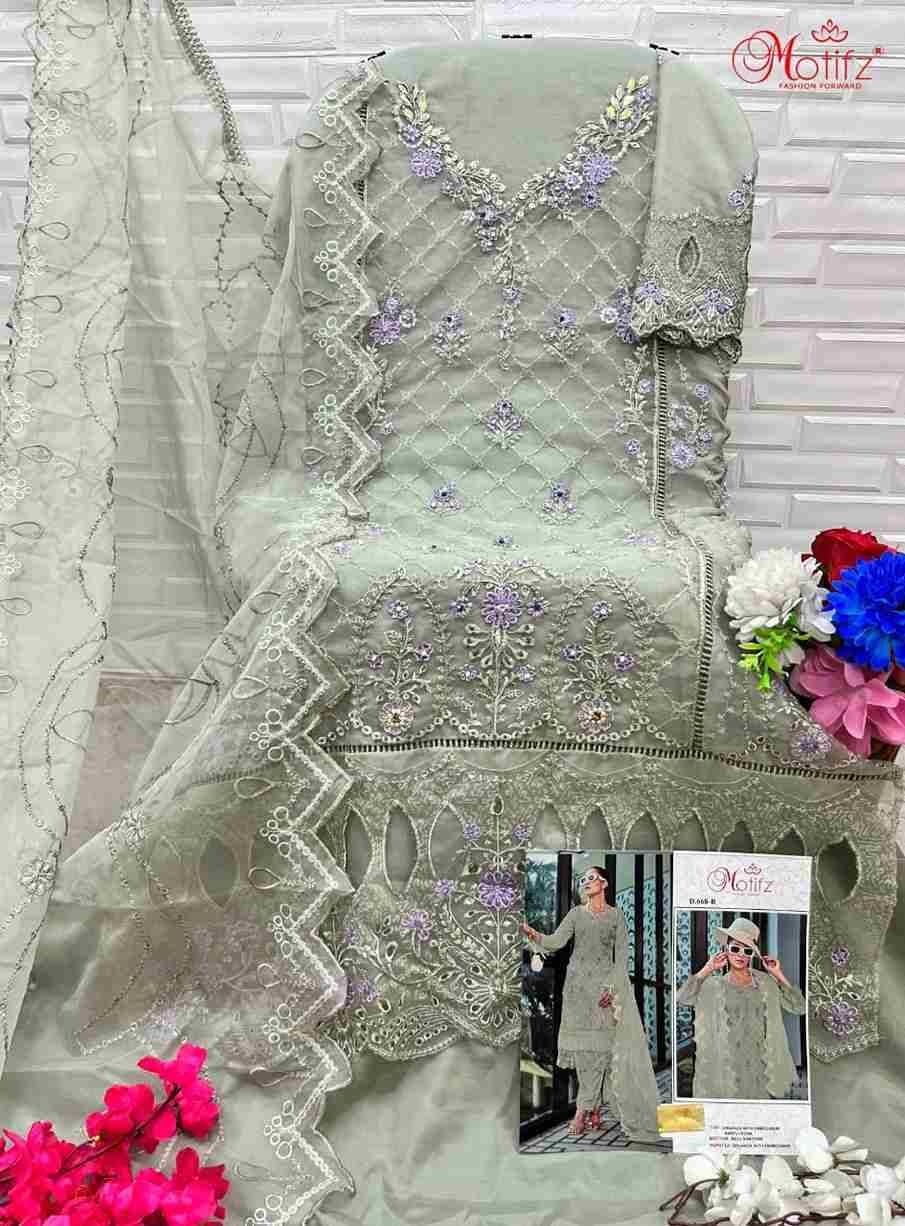 Motifz Hit Design 668 Colours By Motifz 668-A To 668-D Series Beautiful Pakistani Suits Colorful Stylish Fancy Casual Wear & Ethnic Wear Organza Dresses At Wholesale Price