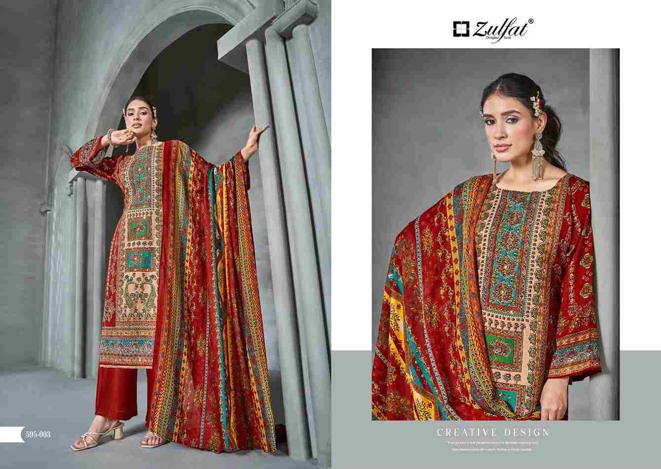 Aayat Vol-4 By Zulfat 595-001 To 595-006 Series Beautiful Festive Suits Stylish Fancy Colorful Casual Wear & Ethnic Wear Pure Rayon Print Dresses At Wholesale Price