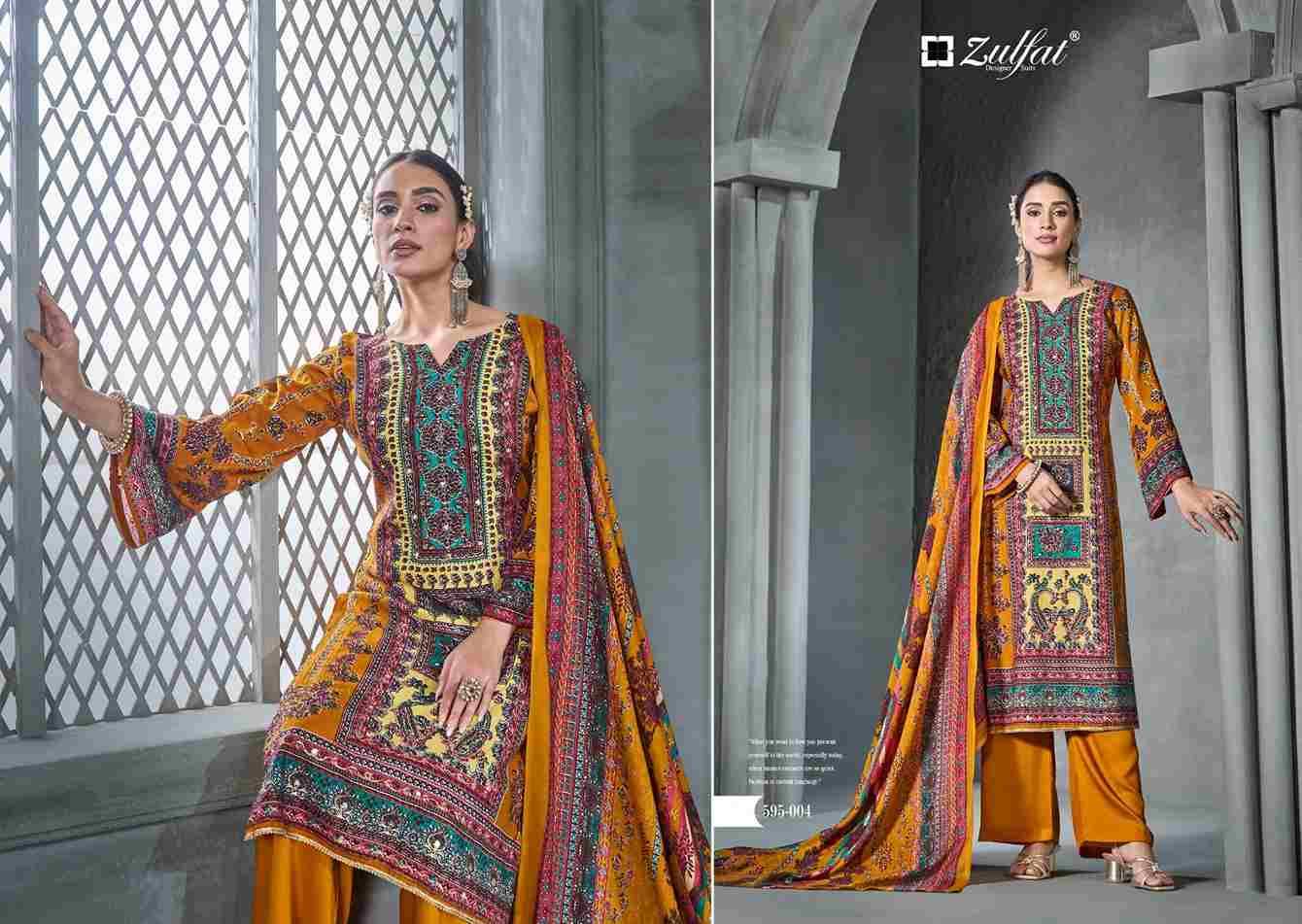 Aayat Vol-4 By Zulfat 595-001 To 595-006 Series Beautiful Festive Suits Stylish Fancy Colorful Casual Wear & Ethnic Wear Pure Rayon Print Dresses At Wholesale Price