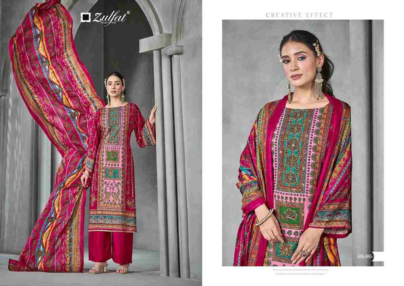 Aayat Vol-4 By Zulfat 595-001 To 595-006 Series Beautiful Festive Suits Stylish Fancy Colorful Casual Wear & Ethnic Wear Pure Rayon Print Dresses At Wholesale Price