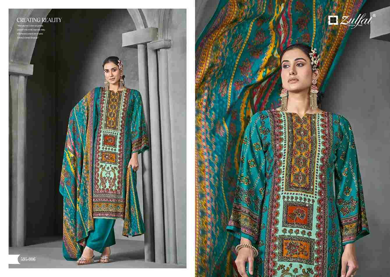 Aayat Vol-4 By Zulfat 595-001 To 595-006 Series Beautiful Festive Suits Stylish Fancy Colorful Casual Wear & Ethnic Wear Pure Rayon Print Dresses At Wholesale Price