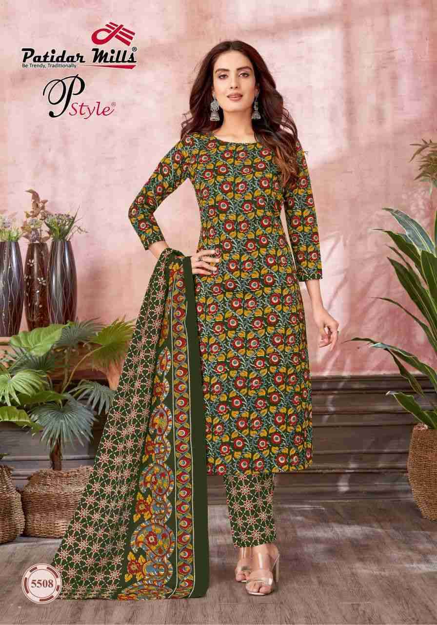 P Style Vol-55 By Patidar Mills 5501 To 5516 Series Beautiful Festive Suits Stylish Fancy Colorful Casual Wear & Ethnic Wear Pure Cotton Print Dresses At Wholesale Price