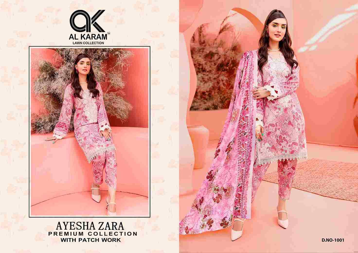 Ayesha Zara By Al Karam Lawn Collection 1001 To 1004 Series Beautiful Pakistani Suits Stylish Fancy Colorful Casual Wear & Ethnic Wear Pure Cotton Print Dresses At Wholesale Price