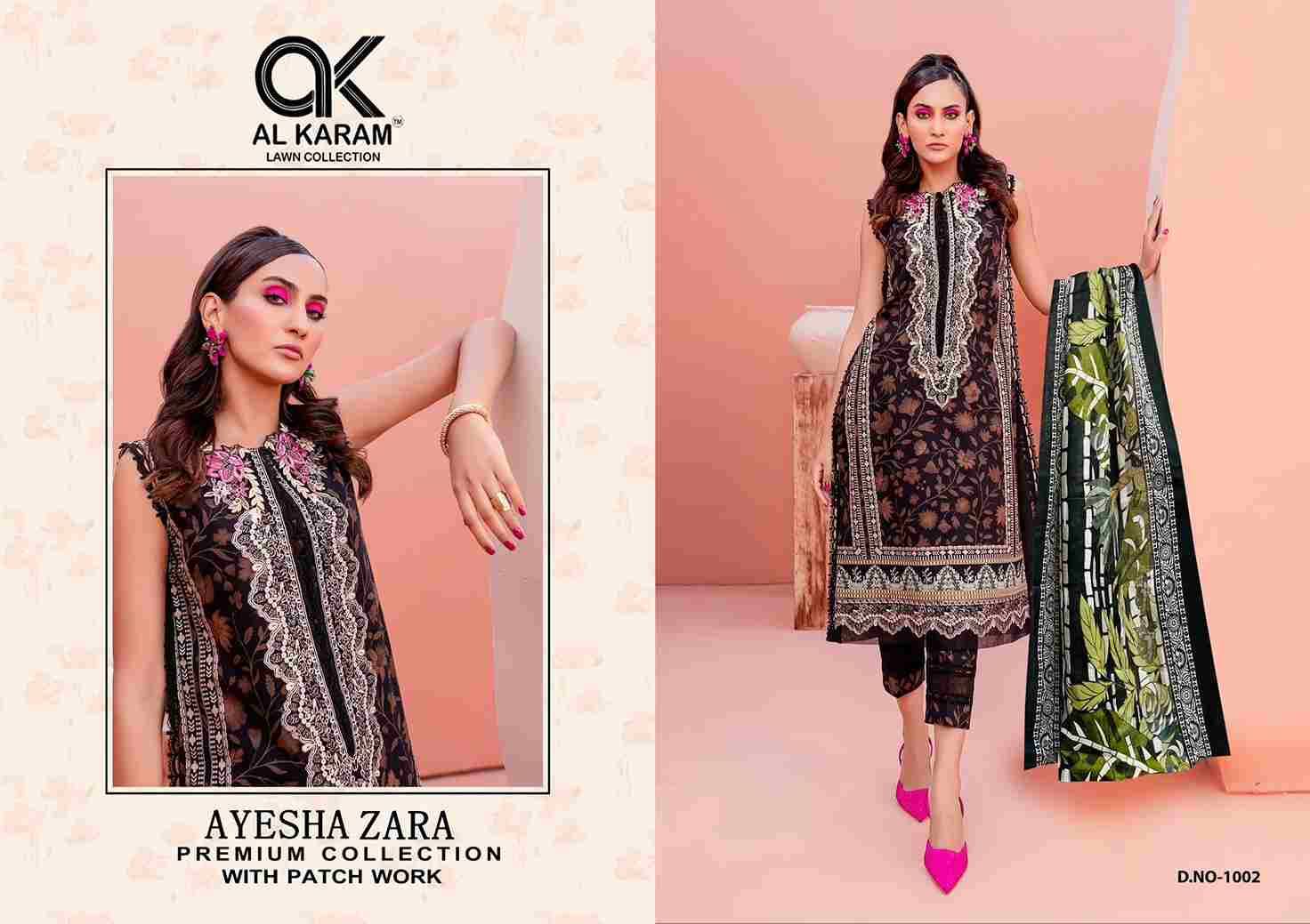 Ayesha Zara By Al Karam Lawn Collection 1001 To 1004 Series Beautiful Pakistani Suits Stylish Fancy Colorful Casual Wear & Ethnic Wear Pure Cotton Print Dresses At Wholesale Price