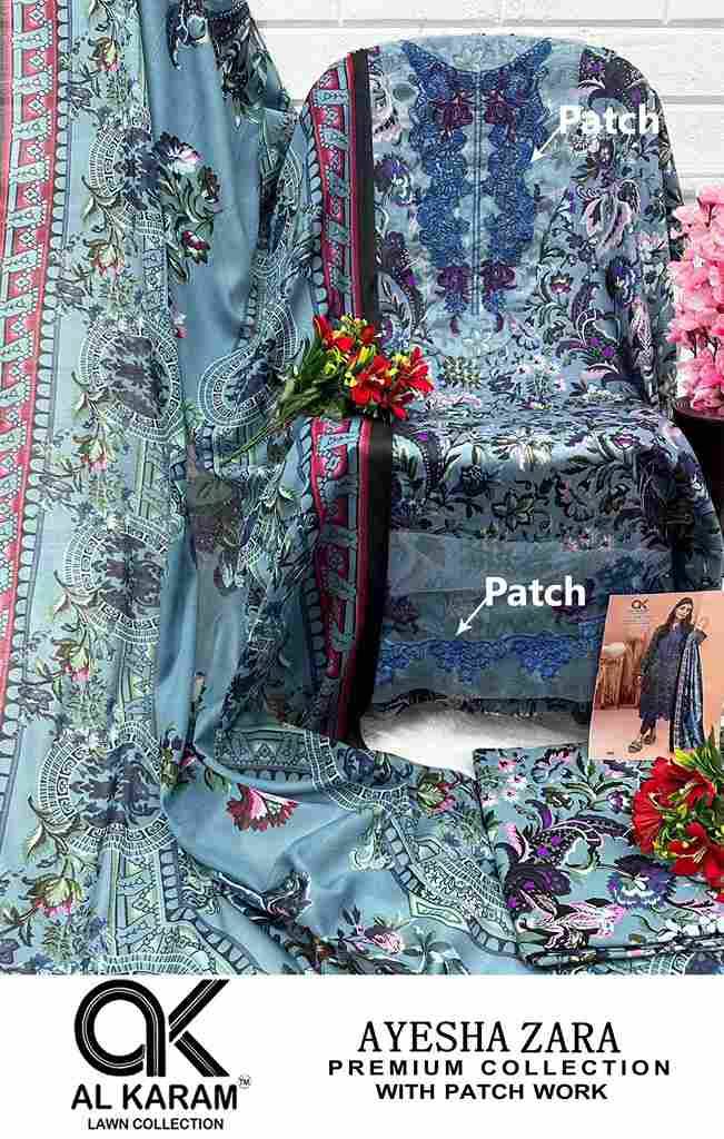 Ayesha Zara By Al Karam Lawn Collection 1001 To 1004 Series Beautiful Pakistani Suits Stylish Fancy Colorful Casual Wear & Ethnic Wear Pure Cotton Print Dresses At Wholesale Price