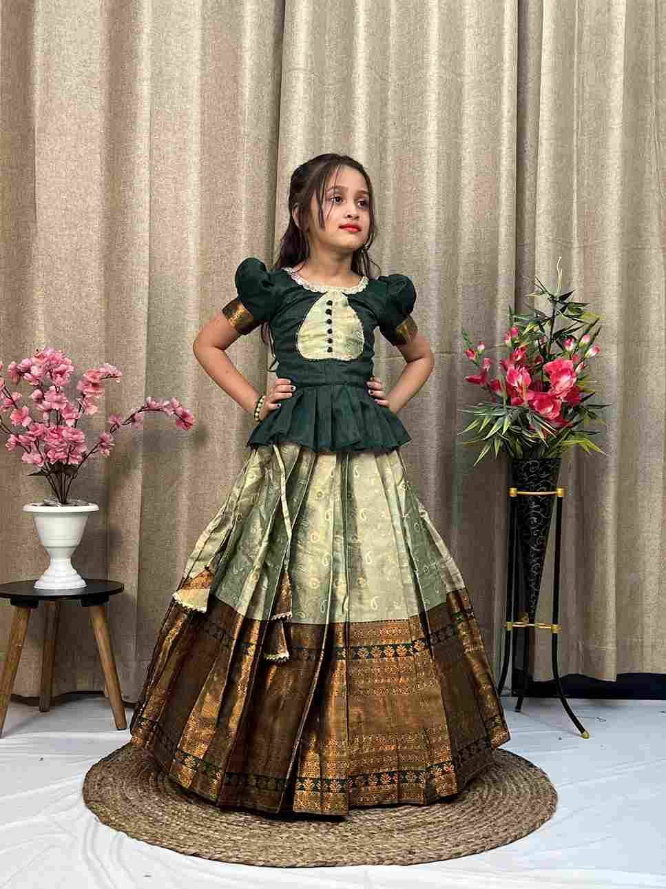 Kids Lehenga Vol-6 By Fashid Wholesale 01 To 06 Series Designer Beautiful Collection Occasional Wear & Party Wear Lichi Silk Lehengas At Wholesale Price