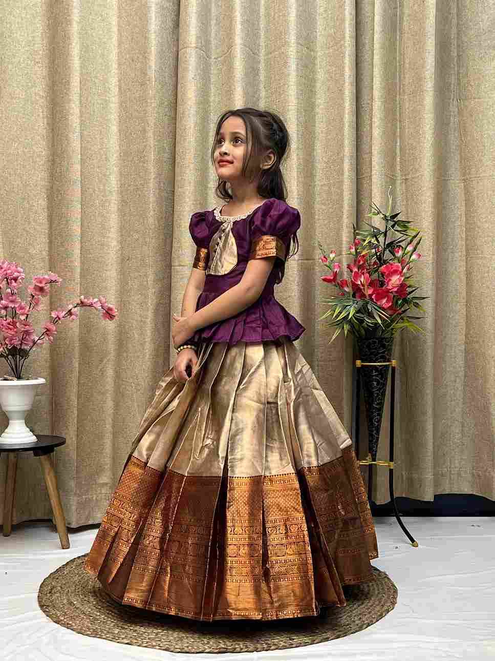 Kids Lehenga Vol-6 By Fashid Wholesale 01 To 06 Series Designer Beautiful Collection Occasional Wear & Party Wear Lichi Silk Lehengas At Wholesale Price