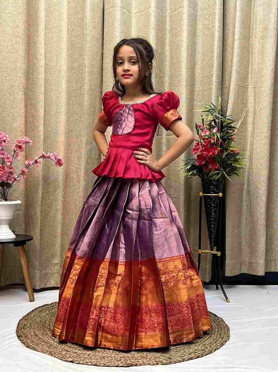 Kids Lehenga Vol-6 By Fashid Wholesale 01 To 06 Series Designer Beautiful Collection Occasional Wear & Party Wear Lichi Silk Lehengas At Wholesale Price