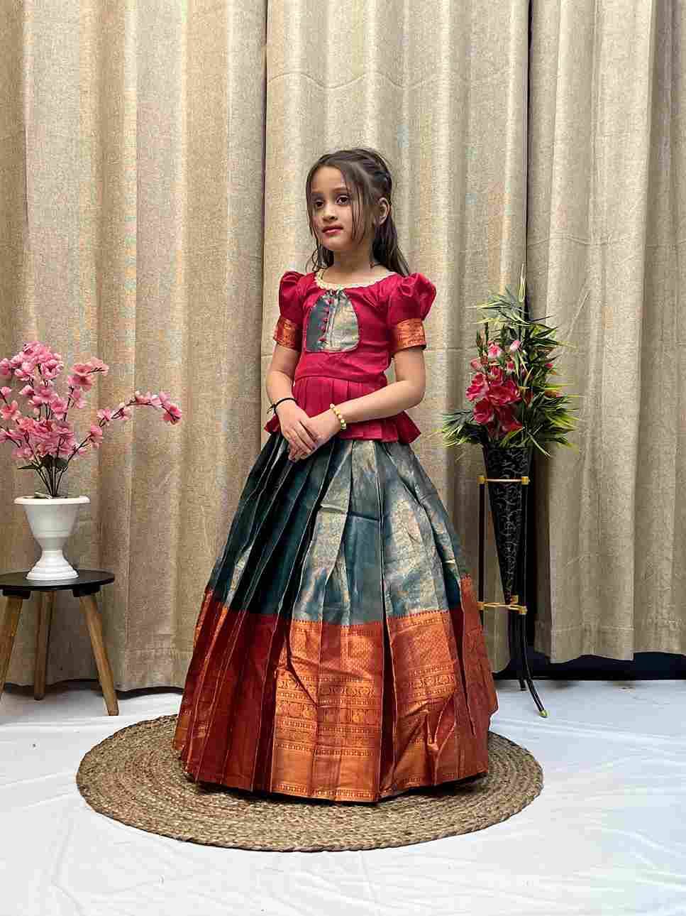 Kids Lehenga Vol-6 By Fashid Wholesale 01 To 06 Series Designer Beautiful Collection Occasional Wear & Party Wear Lichi Silk Lehengas At Wholesale Price